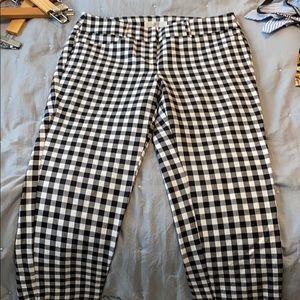 Black and white gingham slacks